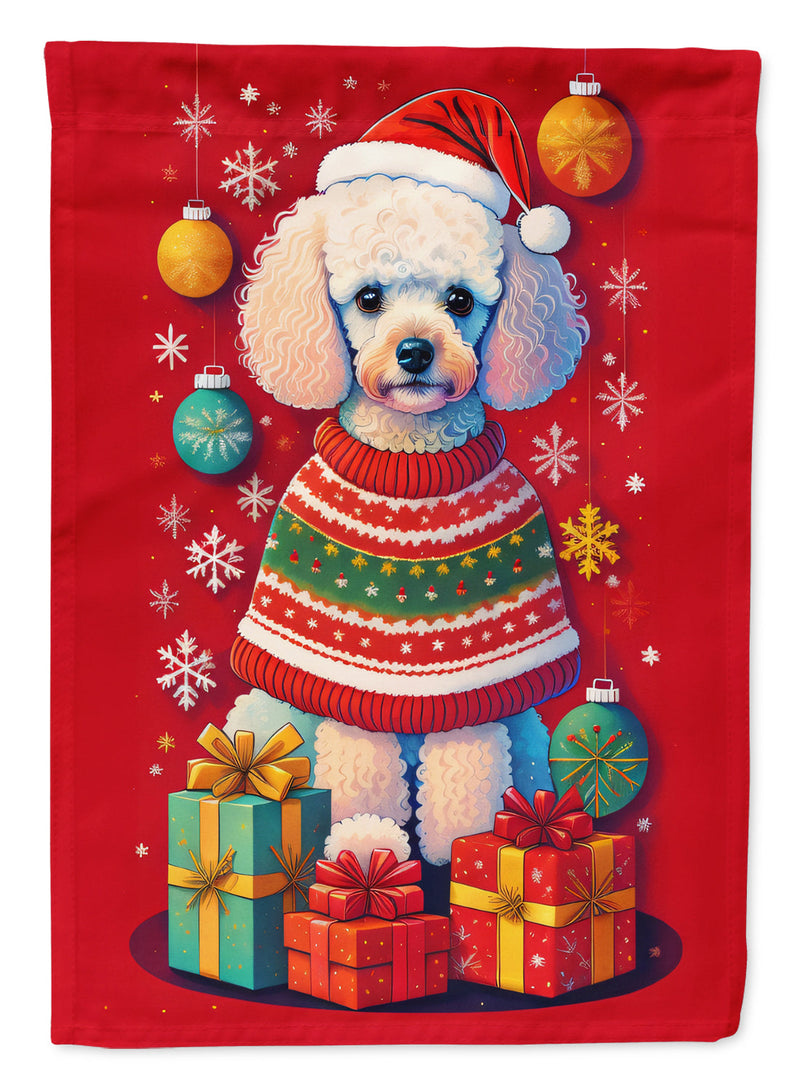 Poodle Holiday Christmas Garden Flag