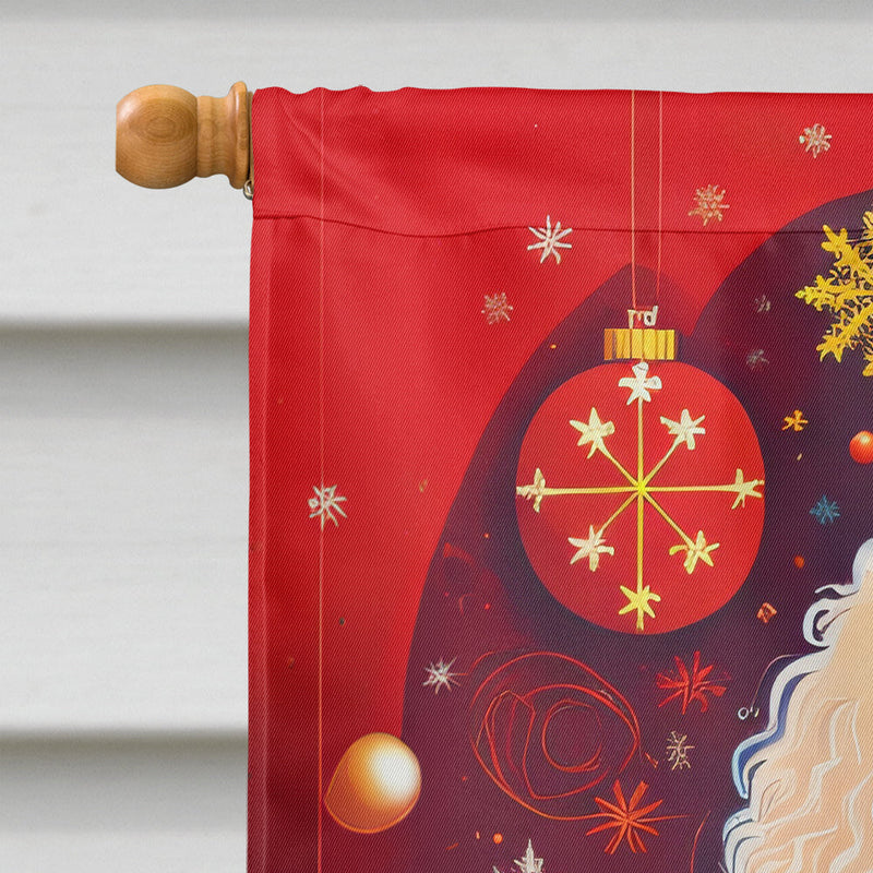 Poodle Holiday Christmas House Flag