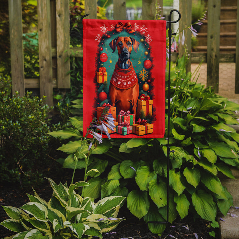 Rhodesian Ridgeback Holiday Christmas Garden Flag