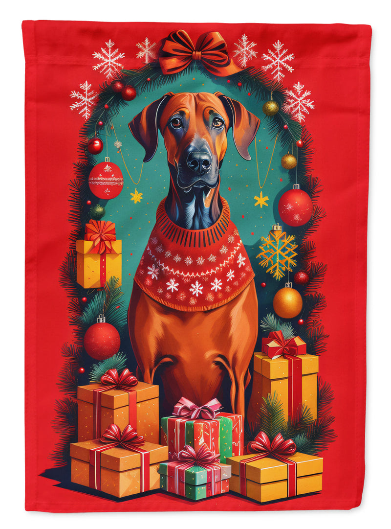 Rhodesian Ridgeback Holiday Christmas Garden Flag