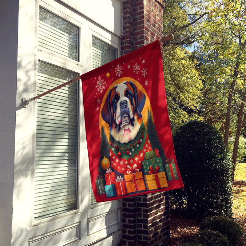 Saint Bernard Holiday Christmas House Flag