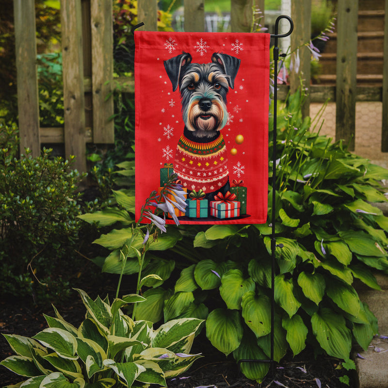 Schnauzer Holiday Christmas Garden Flag