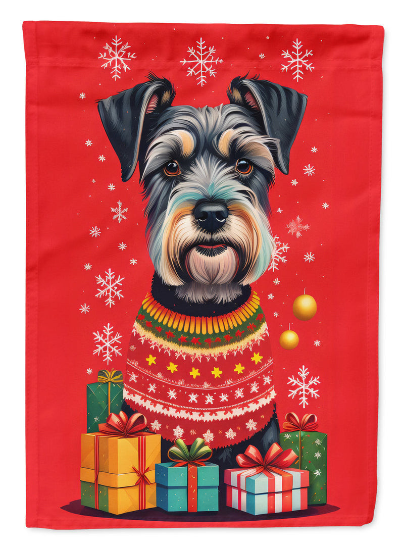 Schnauzer Holiday Christmas Garden Flag