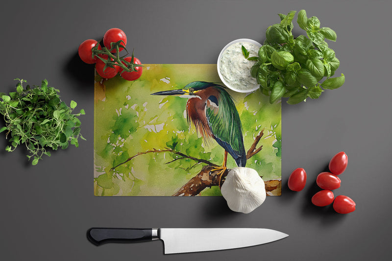 Green Heron Glass Cutting Board