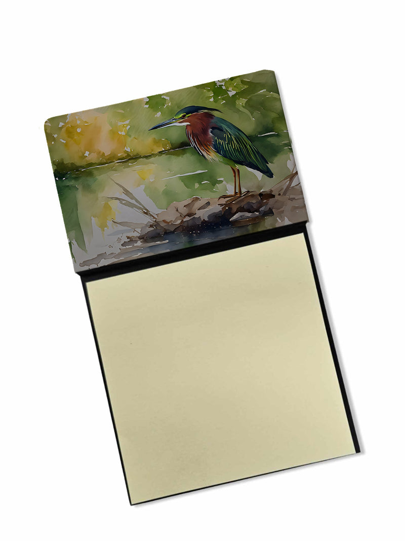 Green Heron Sticky Note Holder