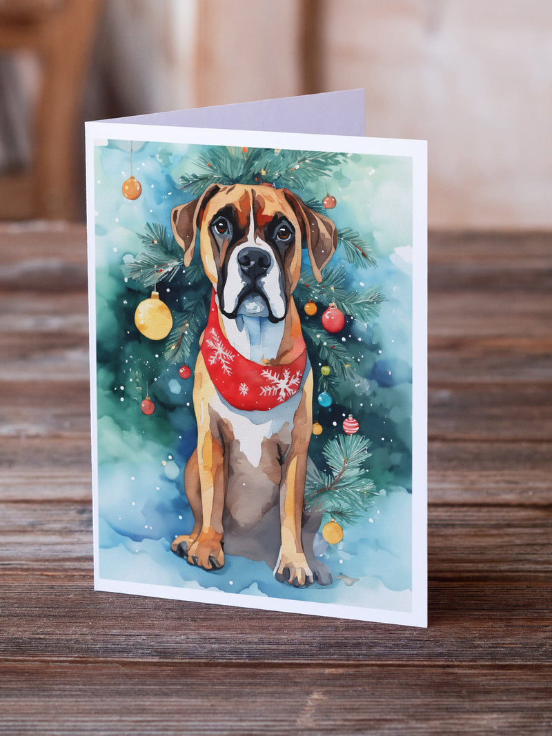 Boxer Christmas Greeting Cards Pack of 8