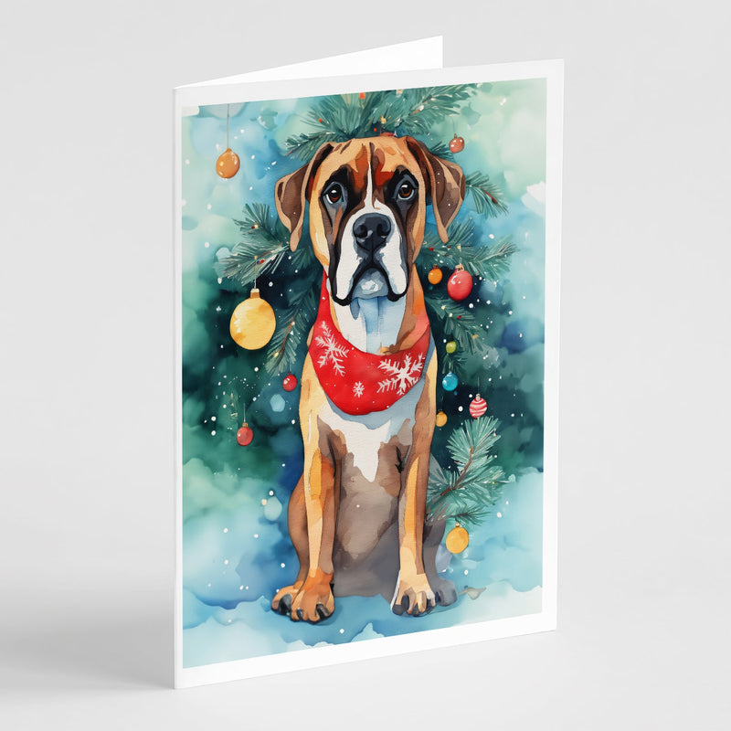 Boxer Christmas Greeting Cards Pack of 8