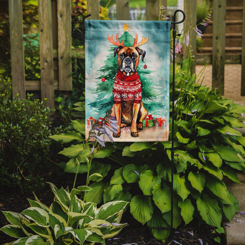 Boxer Christmas Garden Flag