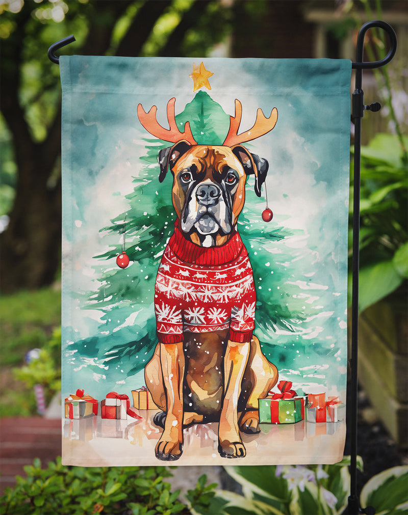 Boxer Christmas Garden Flag