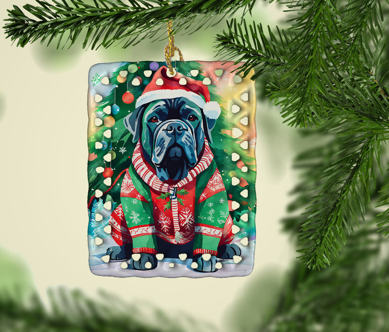 Cane Corso Christmas Porcelain Ornament