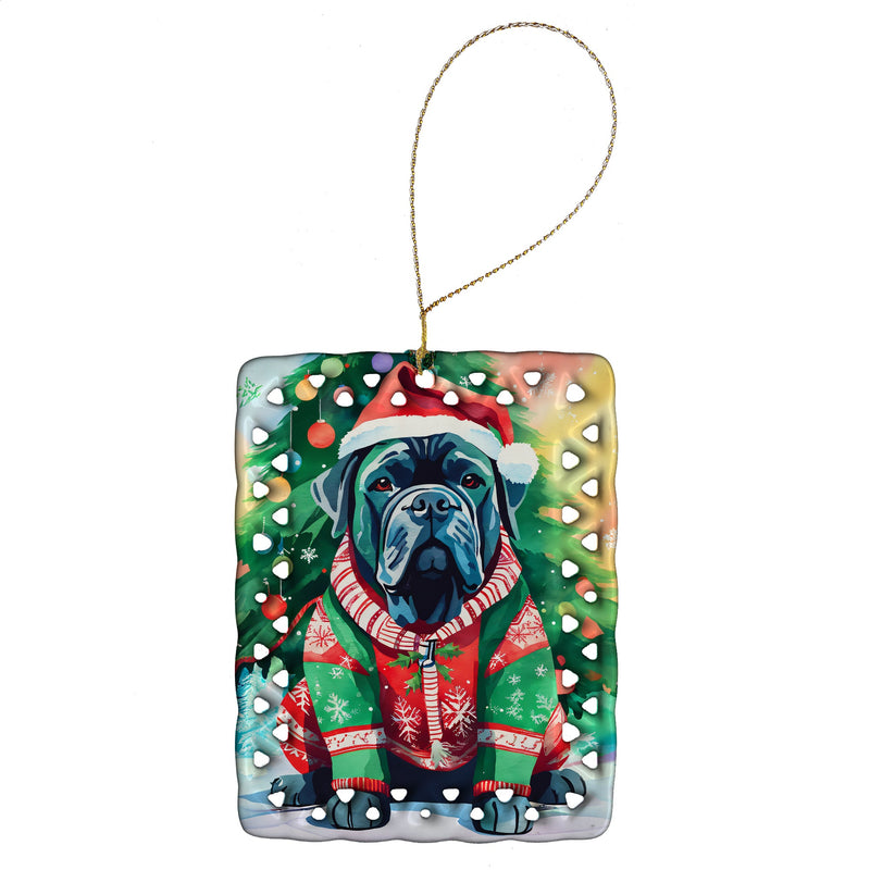 Cane Corso Christmas Porcelain Ornament