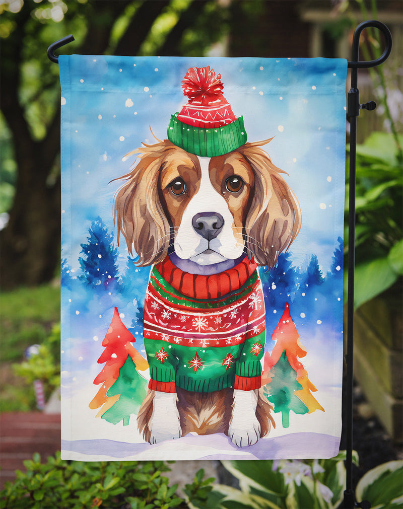 Cavalier Spaniel Christmas Garden Flag