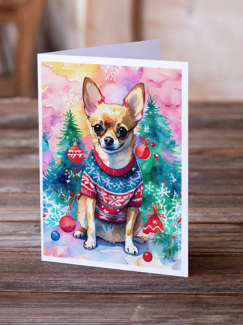 Chihuahua Christmas Greeting Cards Pack of 8