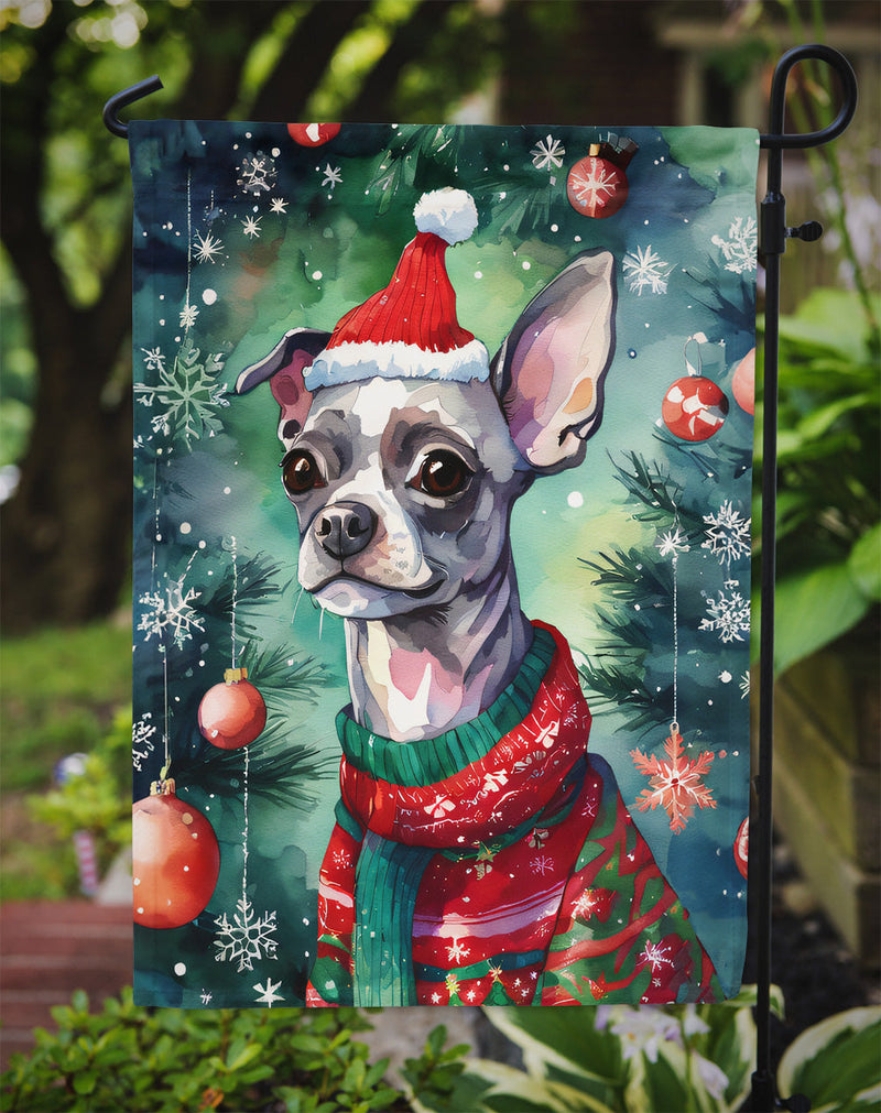 Chinese Crested Christmas Garden Flag