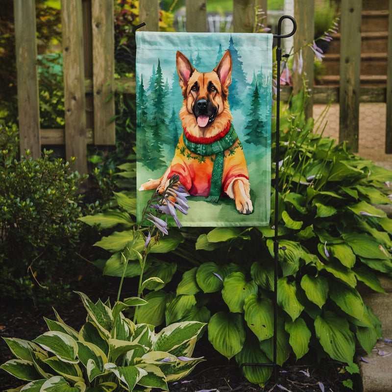 German Shepherd Christmas Garden Flag