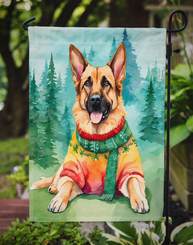 German Shepherd Christmas Garden Flag