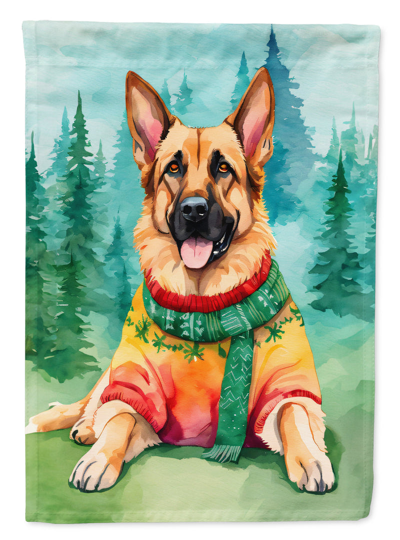 German Shepherd Christmas Garden Flag