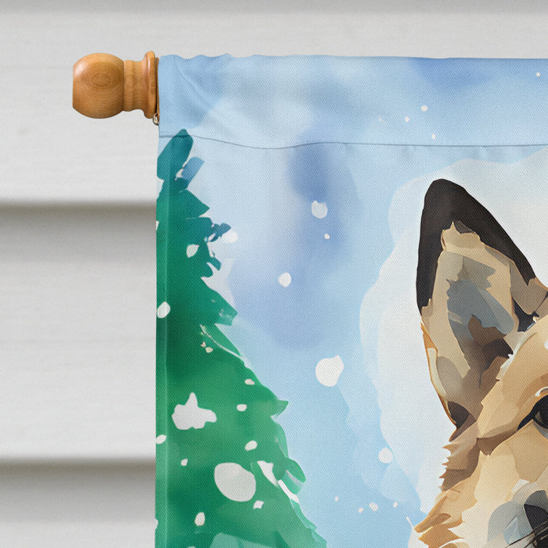 Norwegian Buhund Christmas House Flag