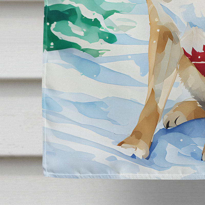 Norwegian Buhund Christmas House Flag