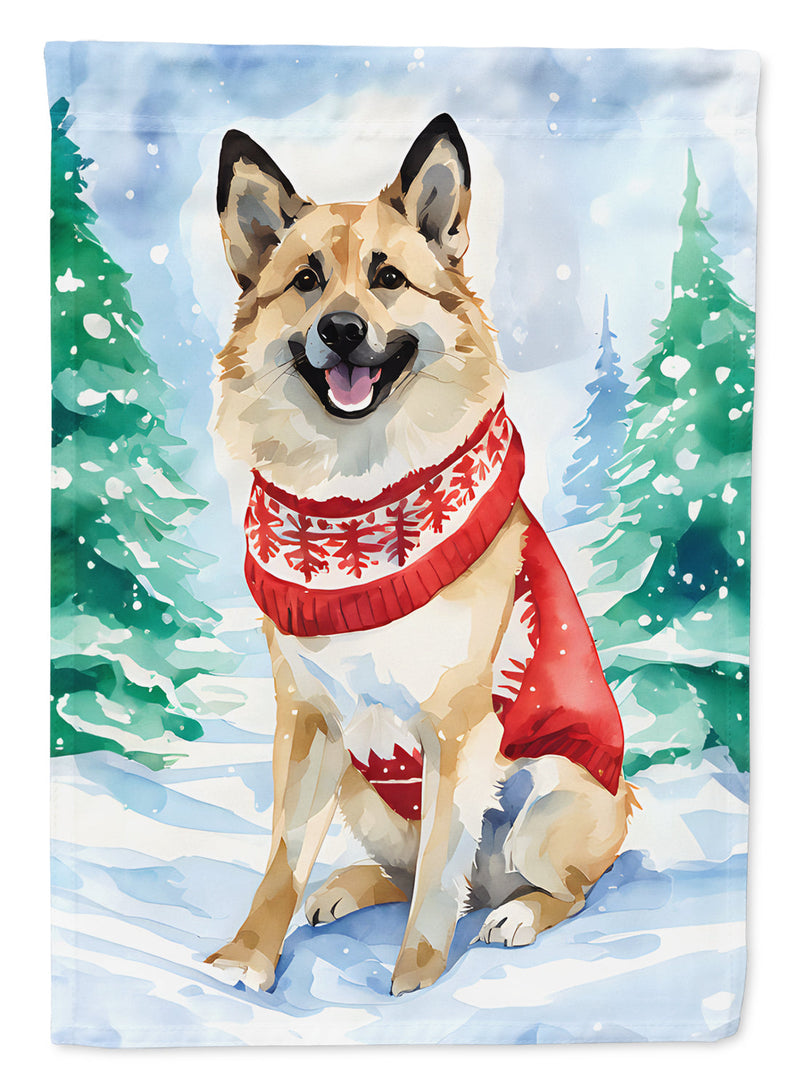 Norwegian Buhund Christmas House Flag