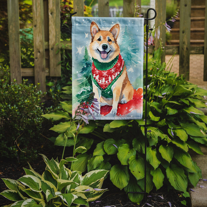 Norwegian Buhund Christmas Garden Flag