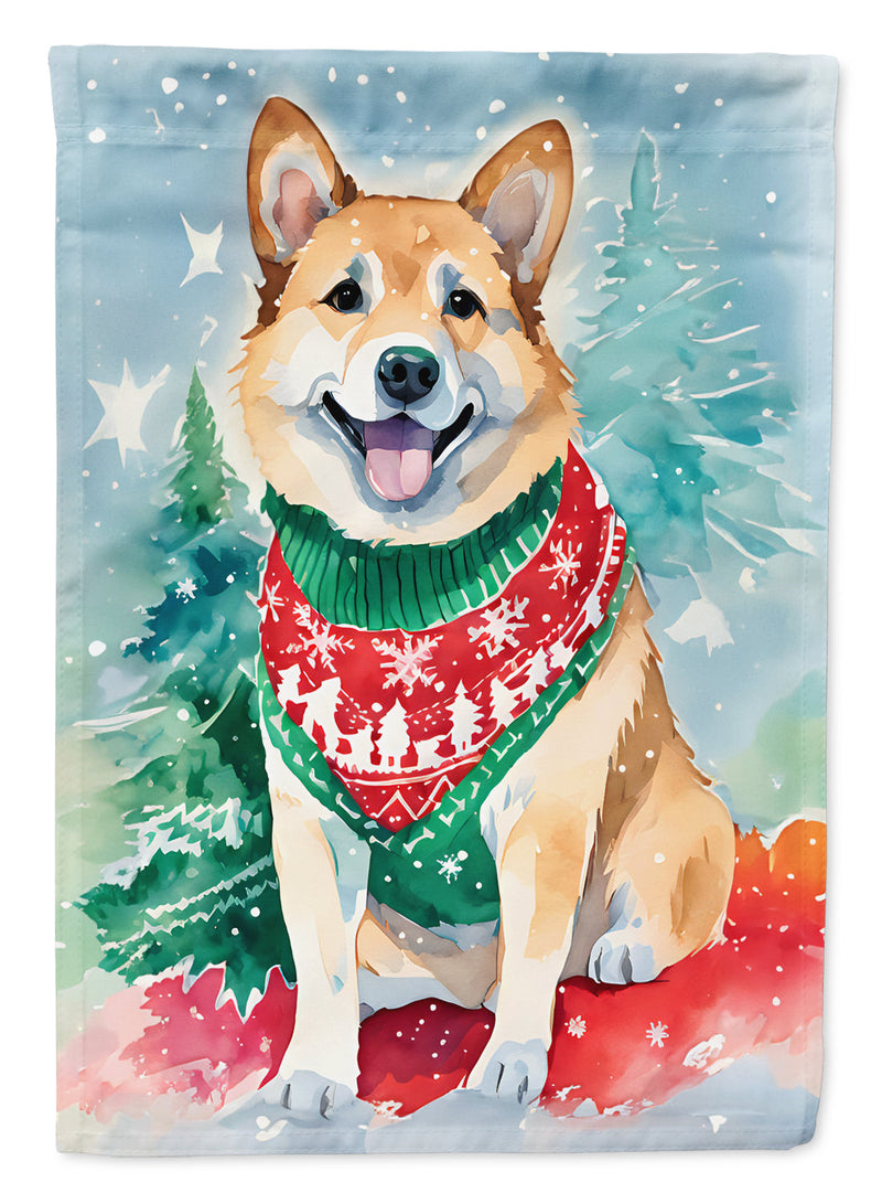 Norwegian Buhund Christmas Garden Flag