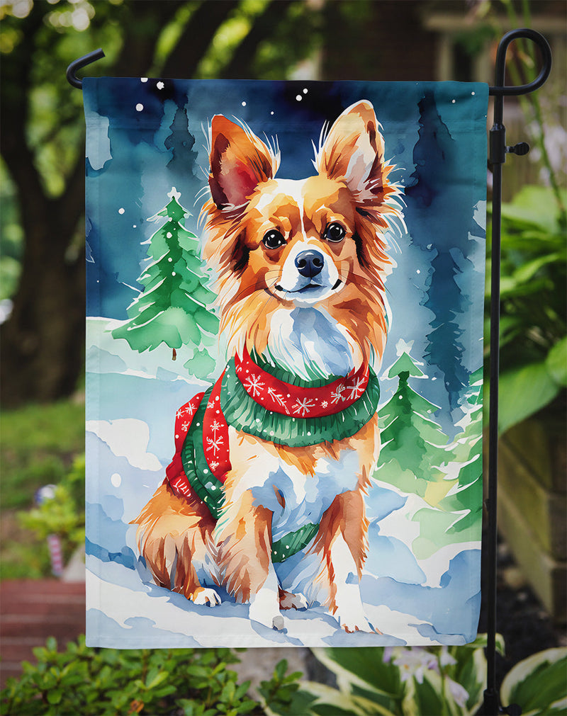 Papillon Christmas Garden Flag