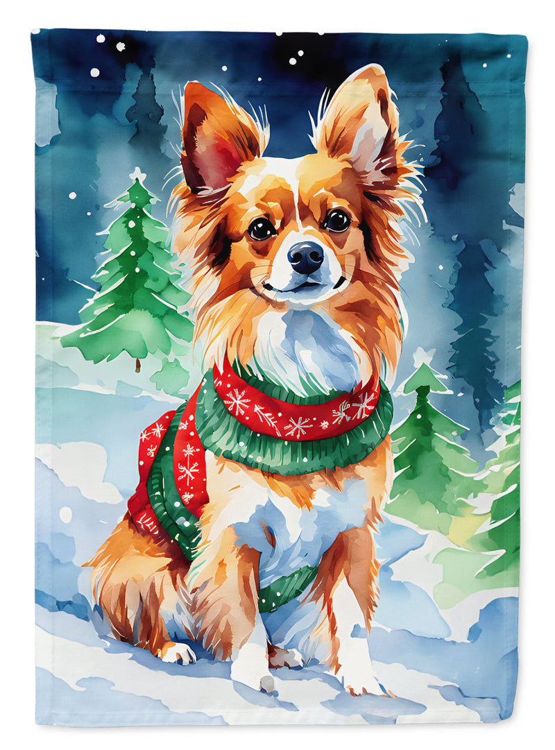 Papillon Christmas Garden Flag