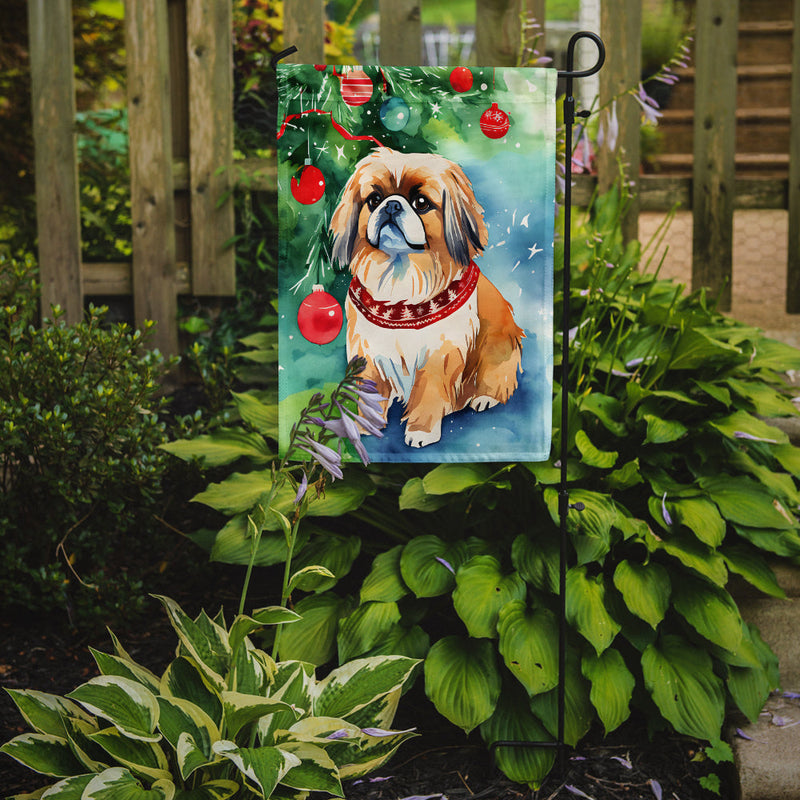 Pekingese Christmas Garden Flag