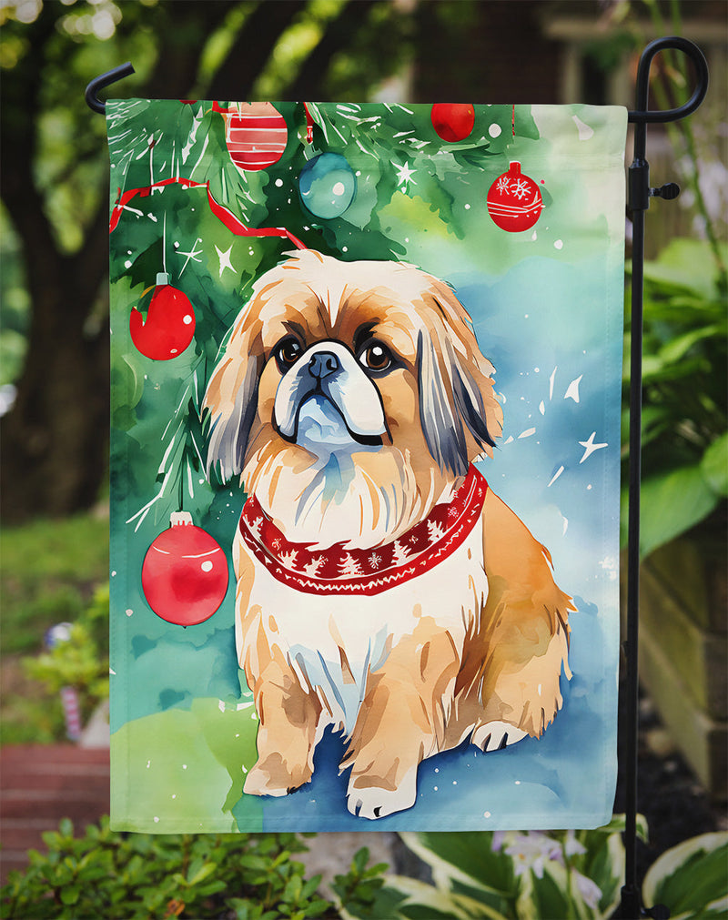 Pekingese Christmas Garden Flag