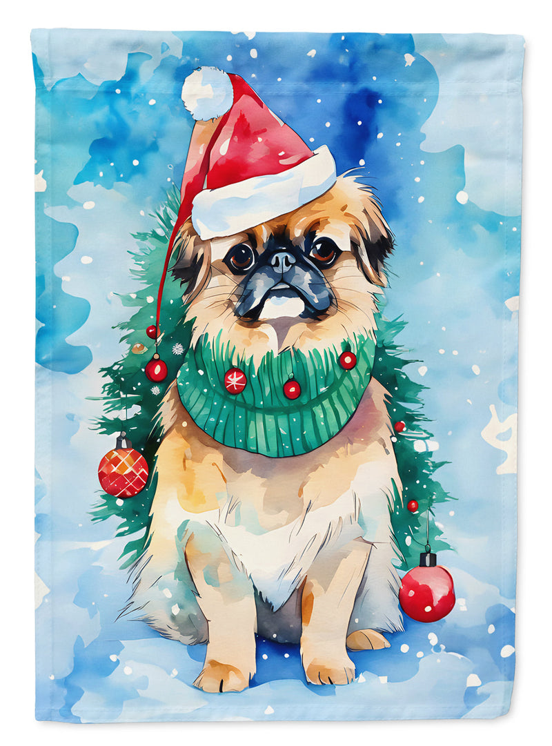 Pekingese Christmas House Flag