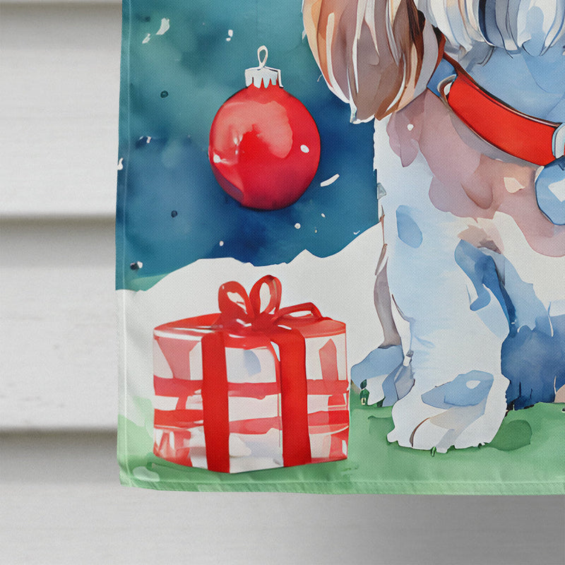 Petit Basset Griffon Vendeen Christmas House Flag