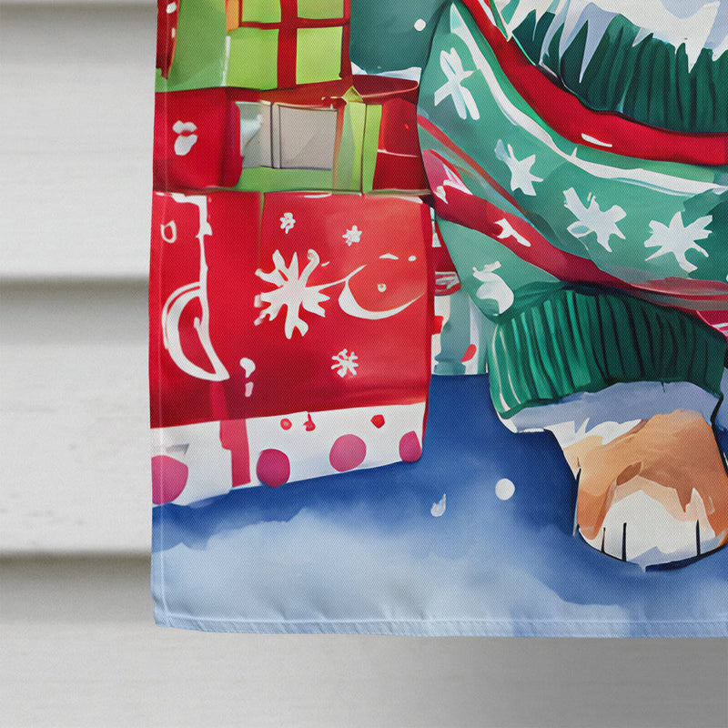 Pomeranian Christmas House Flag