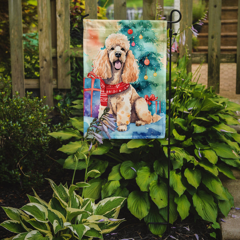 Poodle Christmas Garden Flag