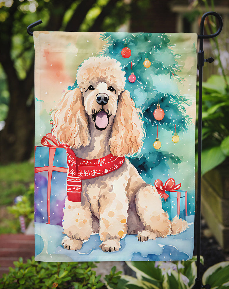 Poodle Christmas Garden Flag