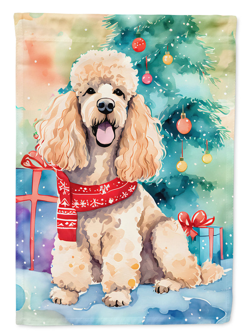 Poodle Christmas Garden Flag