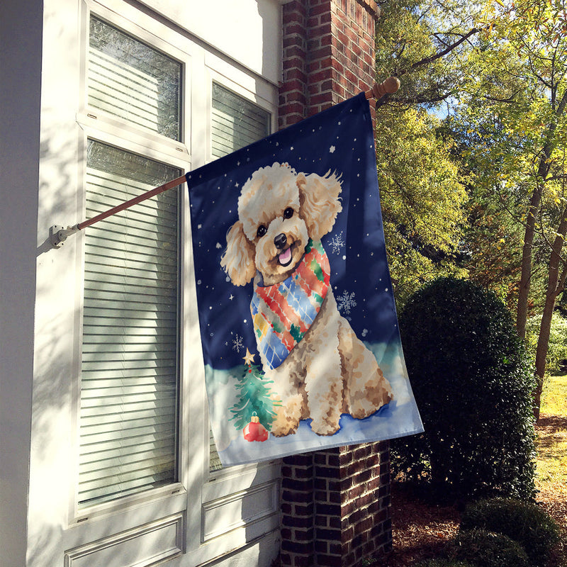 Poodle Christmas House Flag