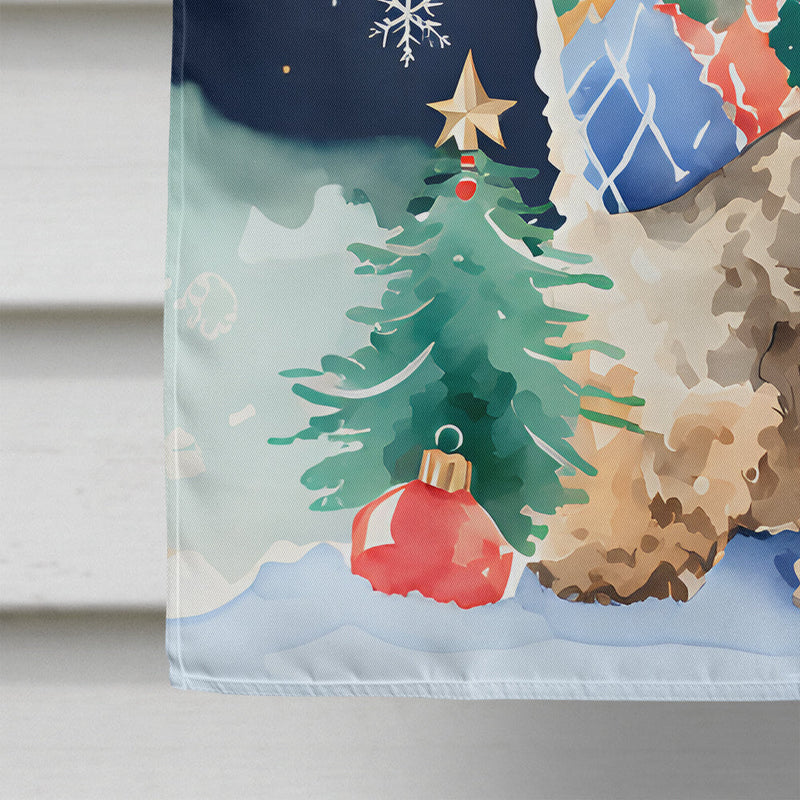 Poodle Christmas House Flag