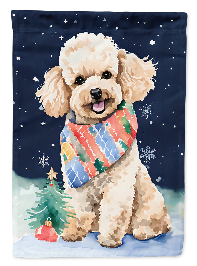 Poodle Christmas House Flag