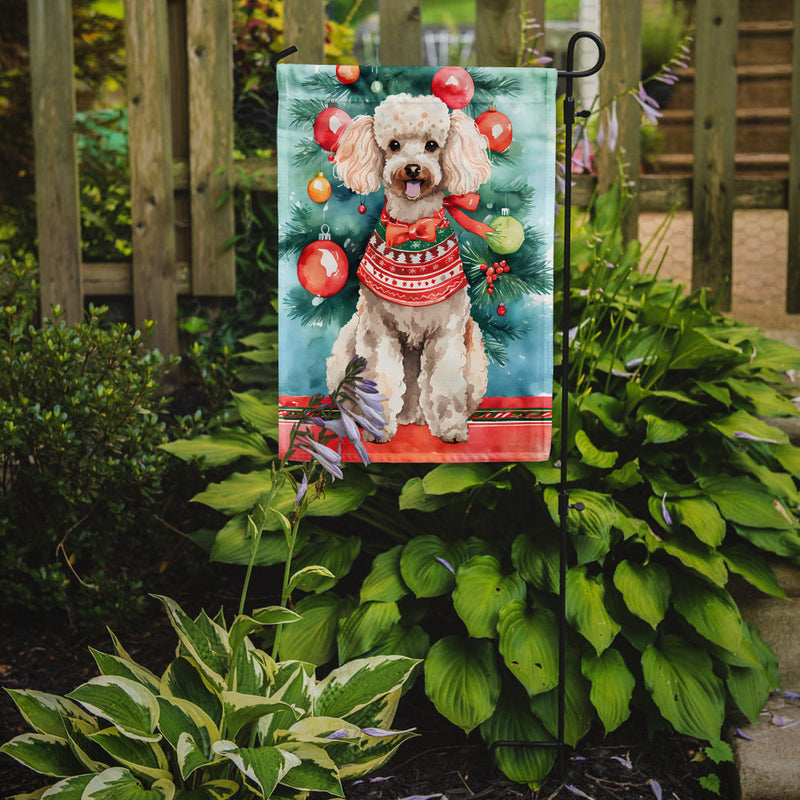 Poodle Christmas Garden Flag