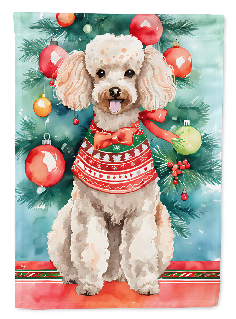 Poodle Christmas Garden Flag