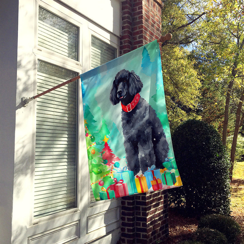 Poodle Christmas House Flag