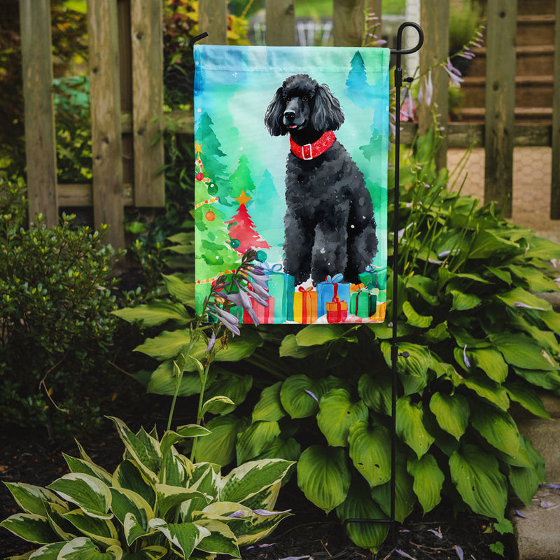 Poodle Christmas Garden Flag