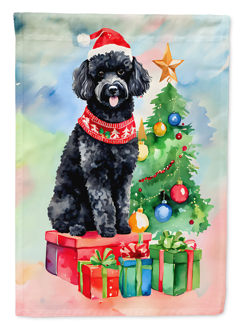 Poodle Christmas Garden Flag