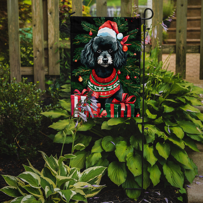 Poodle Christmas Garden Flag