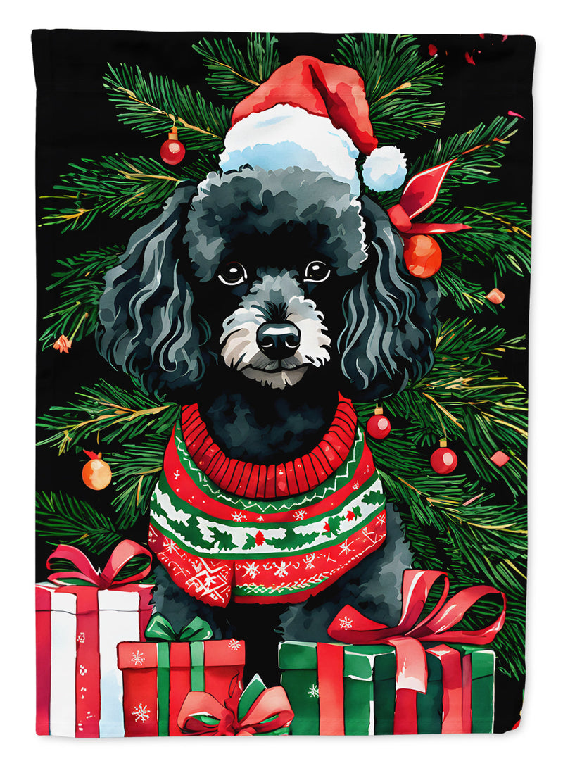 Poodle Christmas Garden Flag