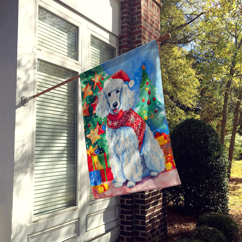 Poodle Christmas House Flag