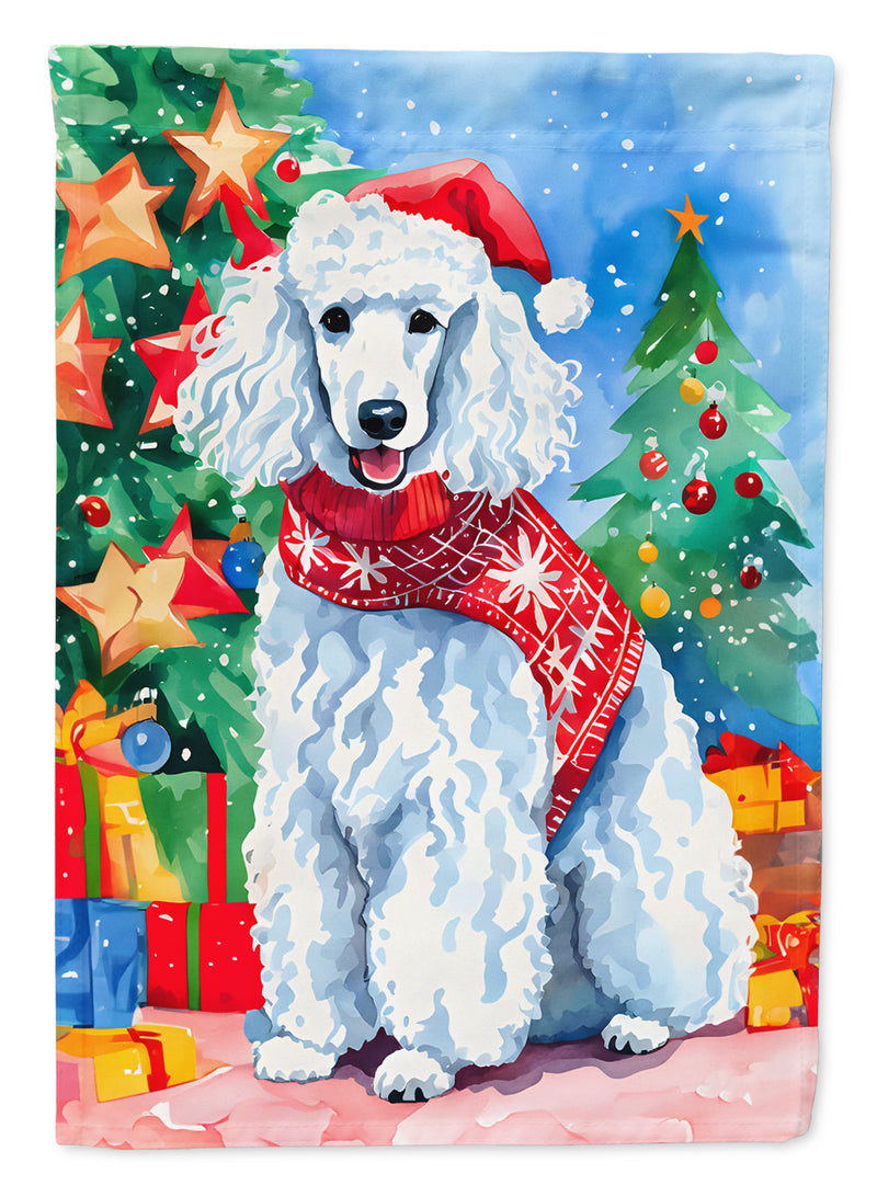 Poodle Christmas House Flag