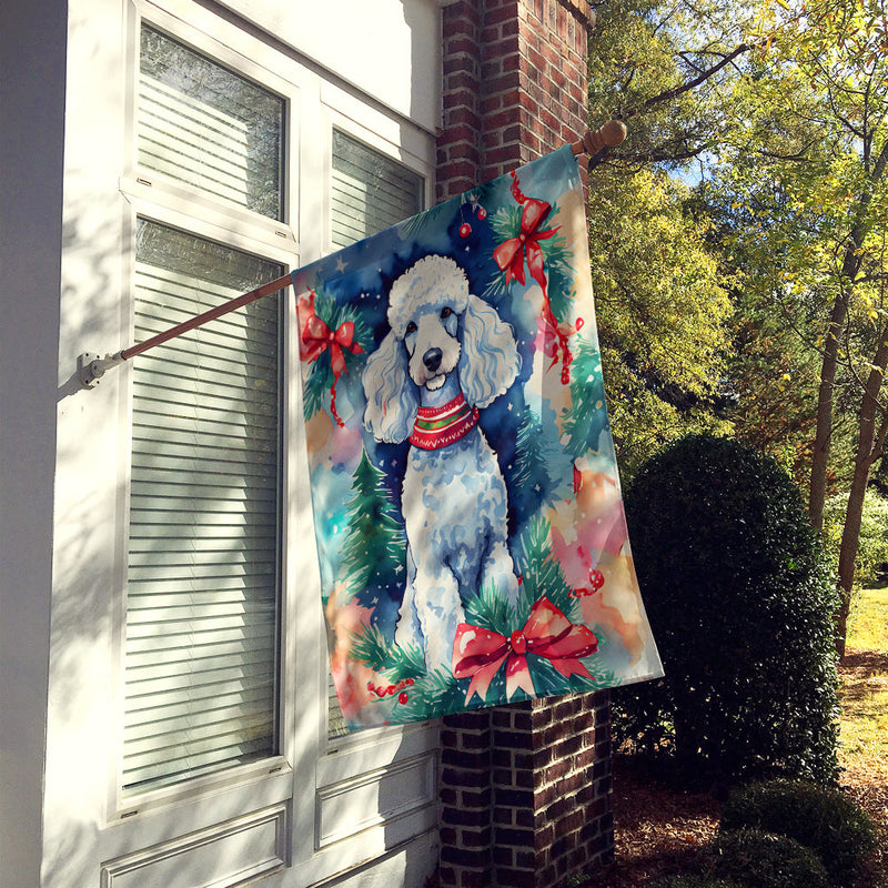 Poodle Christmas House Flag