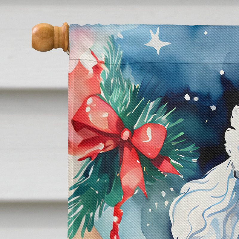 Poodle Christmas House Flag